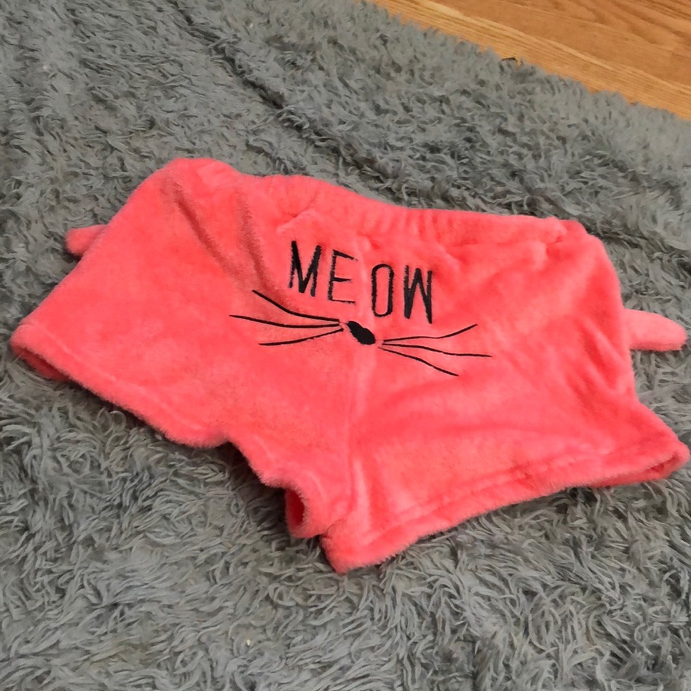 Fuzzy cat shorts